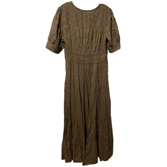 Anthropologie BOHO Tiered&True brown Maxi Dress SZ M cottagecore  prairie - Picture 4 of 16